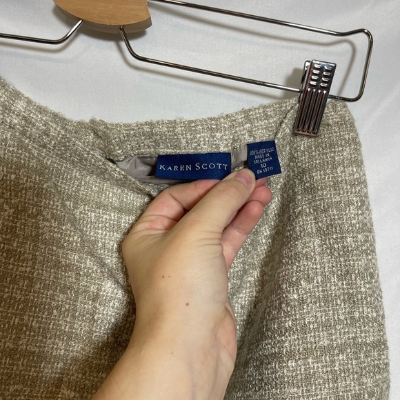 Karen Scott Gray Checkered Pencil Skirt - Picture 2 of 4